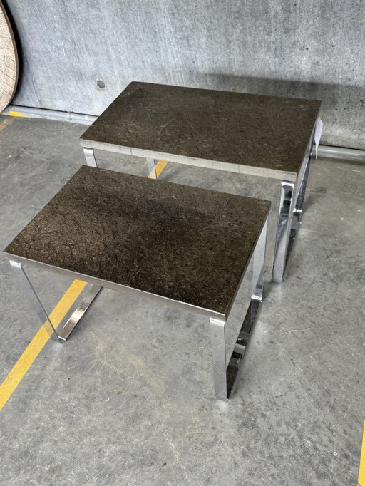 Nest of Draenert Slate Stone Tables