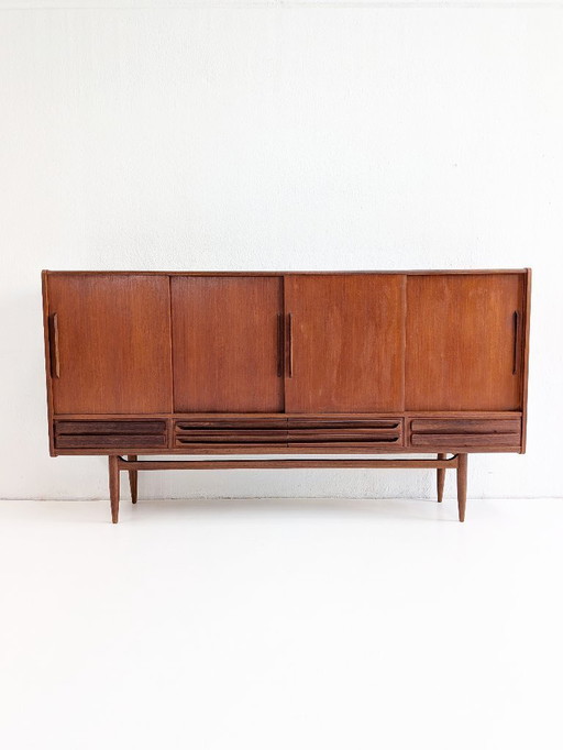 Danish Midcentury Modern Teakwood Highboard 1960s 