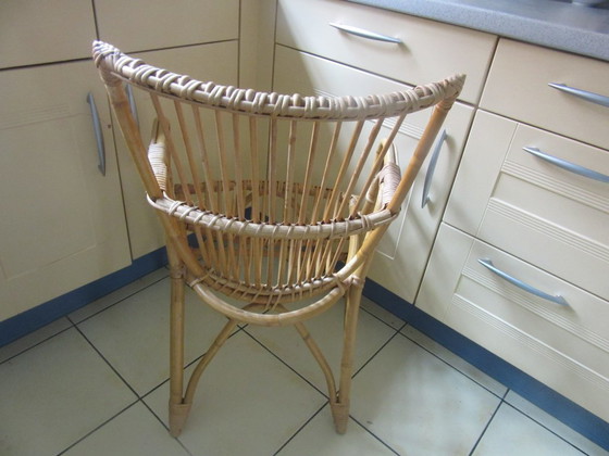 Image 1 of fauteuil moderne du milieu du siècle en rotin et bambou