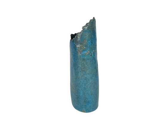Image 1 of Hanneke Zuiderhoek - Cracked Vase - 'Bermuda Blue' - 3rd quarter of the 20th century