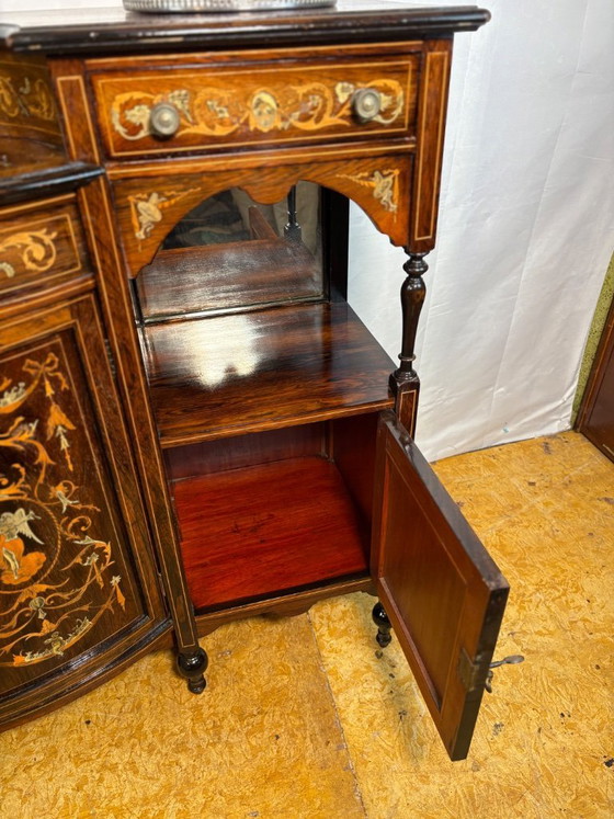 Image 1 of Antique English Sheraton Revival Rosewood Inlaid Server / Buffet – Late 19th Century