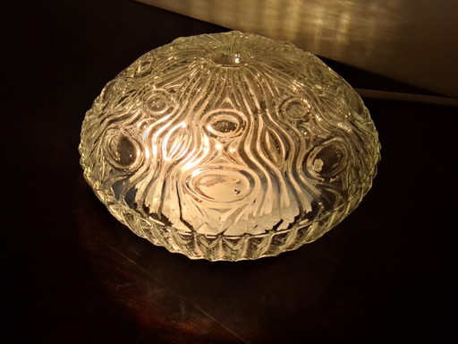 Vintage Glas-Deckenleuchte aus den 60er/70er Jahren