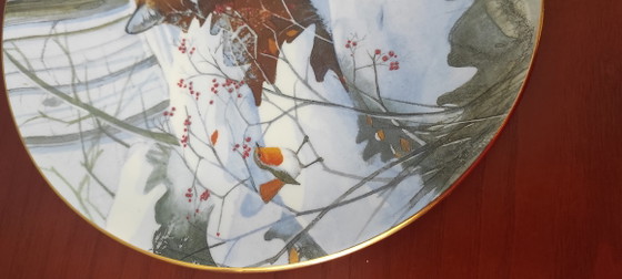 Image 1 of Plaque murale vintage Walty Dudok van Heel « Winter » – Porcelaine fine limitée (n° 515)