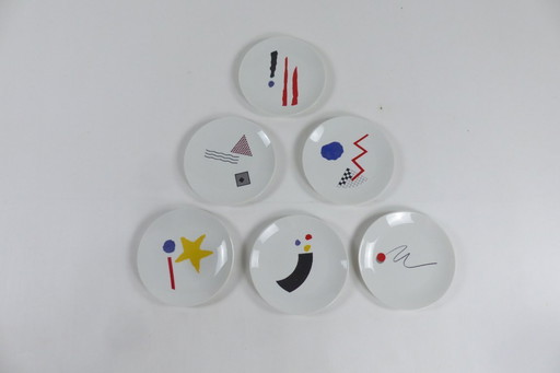 Série de 6 assiettes Juma pour Axis design vers 1980.