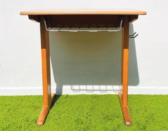 Image 1 of Houten Casala schoolbank & stoel. Vintage 60s 