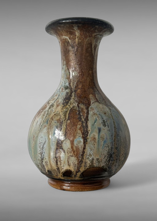 Vintage Design Drip Glaze Vase Roger Guerin, 1930S