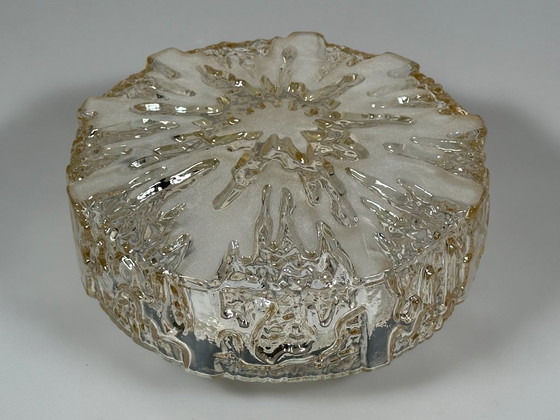 Image 1 of Plafonnier années 60/70, encastré, verre, métal, design futuriste