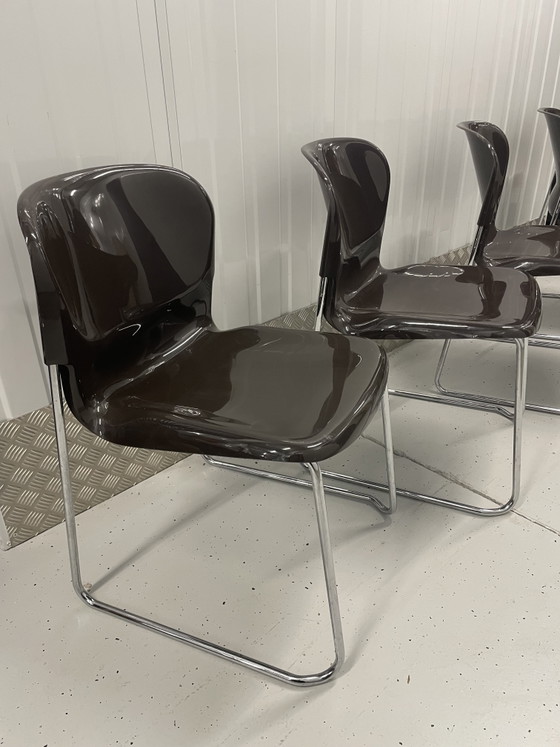 Gerd Lange, 4 sedie da pranzo vintage in cromo stile metà secolo – Chrome, Plastic (photo 4 of 11)
