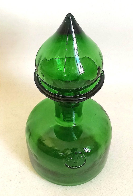 Image 1 of Carafe avec bouchon Empoli vert Années 70 Hauteur 27 cm