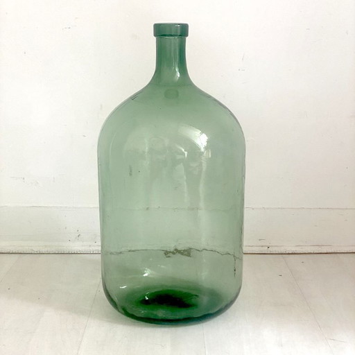 Vintage grüner Demijohn, 15 Liter