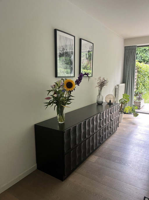 2x Brutalist Cabinet in Black Stained Oak by J. Batenburg for Mi Belgium circa 1969 – dressoirs, Wood
