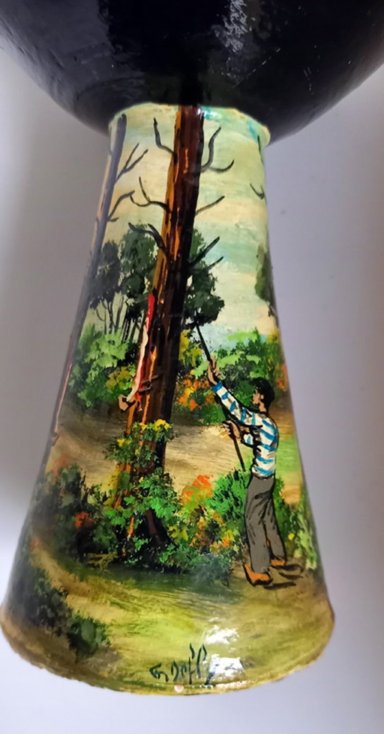 Image 1 of Pair of vintage Basque pottery – glazed ceramic – signed G. Defly (1950s)