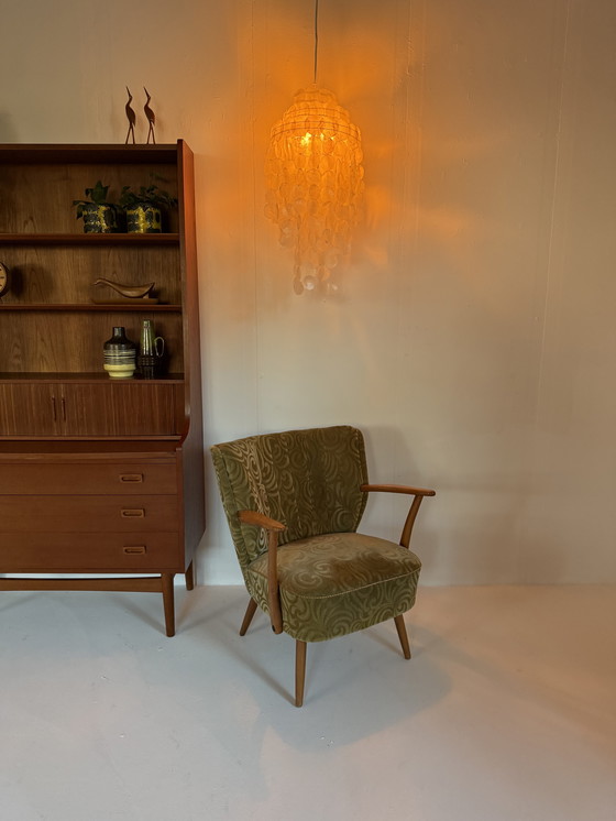 Image 1 of Lampadario vintage XL con conchiglie Capiz anni '70