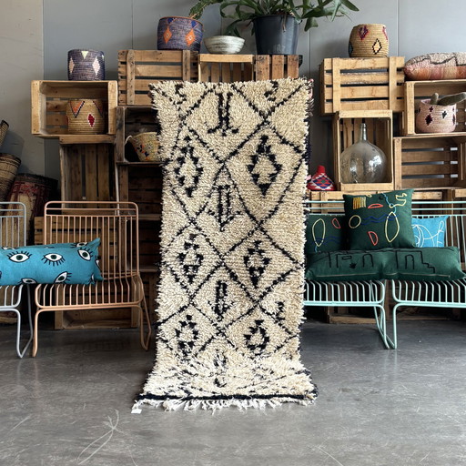Tappeto berbero marocchino vintage in lana boho