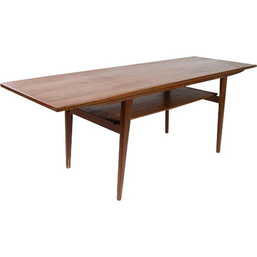 Tavolino da caffè vintage in teak con ripiano, Danimarca 1960