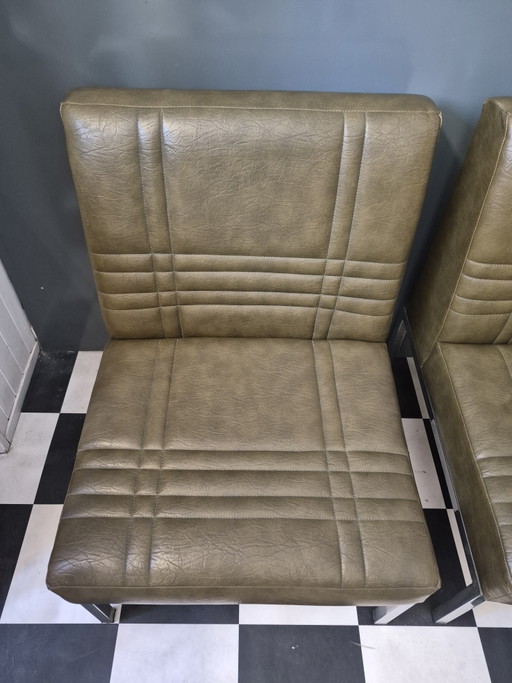 Set aus 3 authentischen antiken Vintage-Sesseln
