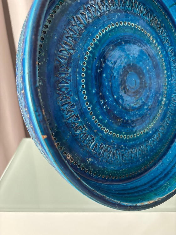 Ceramic bowl, blue, Bitossi, Vintage (photo 9 of 12)