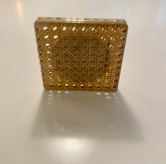 Image 1 of Plexiglas Wieder Geflecht Bilderrahmen Fotohalter Italien 70’s