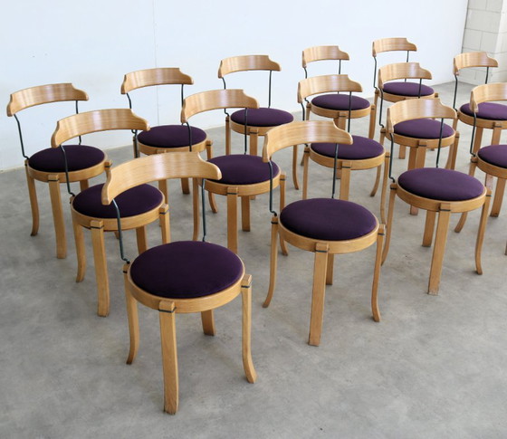 15x Vintage Jaren 70 Deense Stoelen – Eetkamerstoelen, Textile (photo 2 of 9)