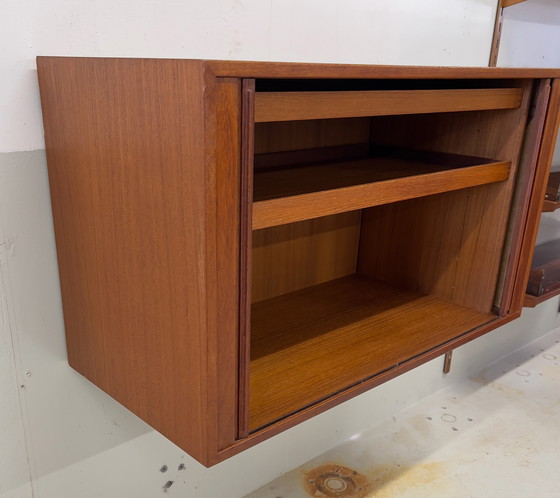 Image 1 of Teak Tambour Door Cabinet By Kai Kristiansen For Feldballes