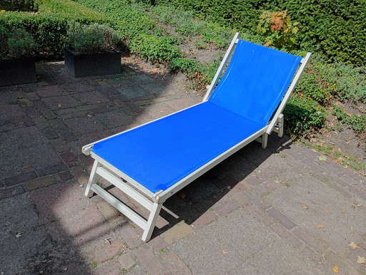 Lettino prendisole originale di fabbricazione olandese – ligbed tuin, Textile, Wood
