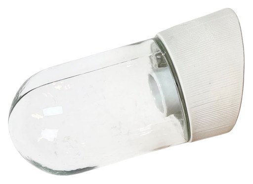 Vintage witte porseleinen wandlamp, jaren 70