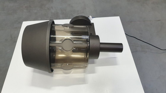 Image 1 of Applique murale vintage Hoffmeister en verre fumé brun, style années 70, époque spatiale