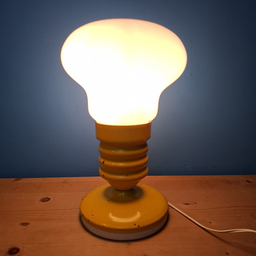 Mid-century Italian space-age table lamp glass metal