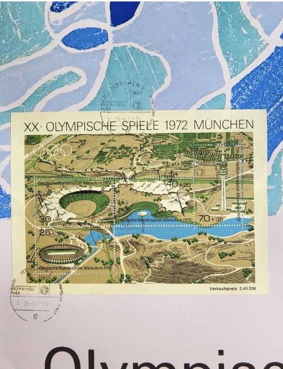 Image 1 of David Hockney - 1972 - Giochi Olimpici - Tuffatore - con timbri ufficiali