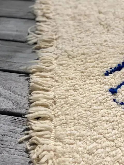 Tappeto Beni Ouarain bianco e blu. – Tappeti, Wool, Cotton (photo 12 of 16)