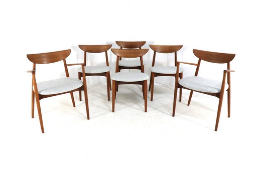 Set di 4 + 2 sedie Harry Ostergaard per Randers mobelfabrik