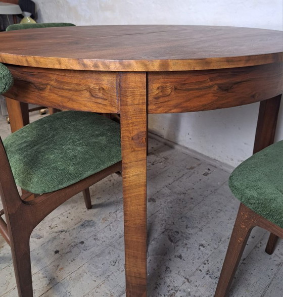 Extendable Round Mid Century Table From The 1950s, Restored – Dining tables, Wood (photo 2 of 5)