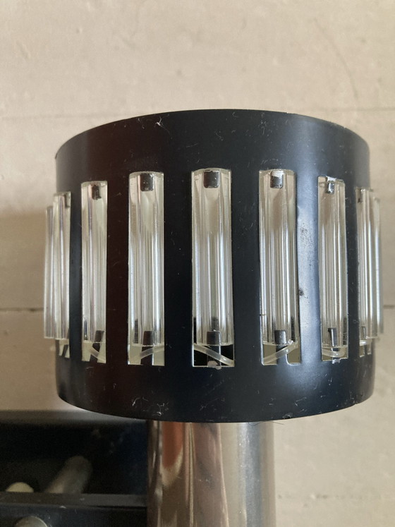 Vintage 60s/70s Wall light metal/glass, Anvia, Black (photo 4 of 5)