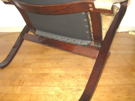 Flex Safari Folding Chair Westnofa Ingmar Relling 1960s – Wood, Leather (photo 11 of 12)