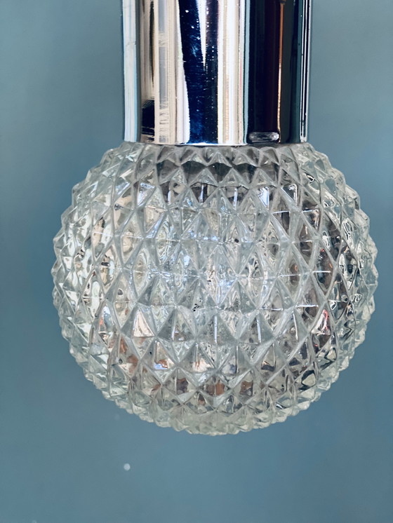 Image 1 of Vintage Jaren 60 Glazen Hanglampje