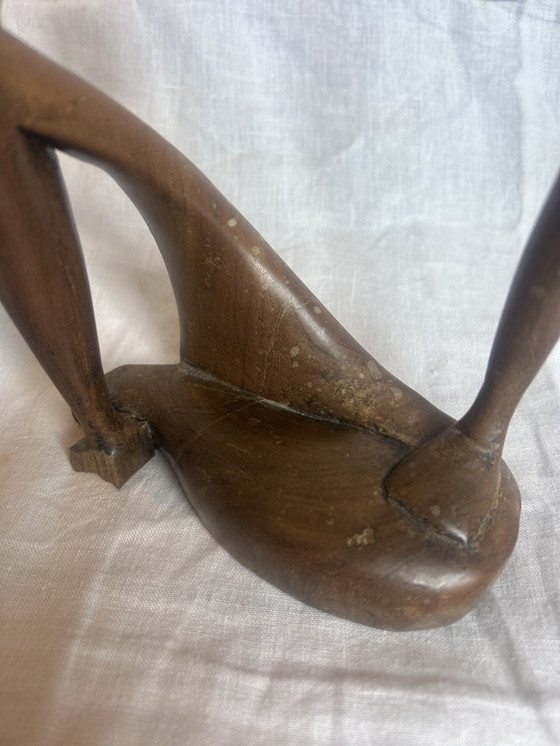 Image 1 of Houten beeld vintage années 70 70 de denker rang élégant beschadigd liever ophalen dan verzenden