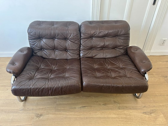 Johan Bertil Borkum Sofa 1970s for IKEA – Banken, Leather, Metal (photo 2 of 5)