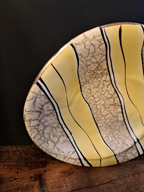 Image 1 of Set di 2 piatti decorativi in ceramica tedesca di metà secolo + ciotole con coperchio