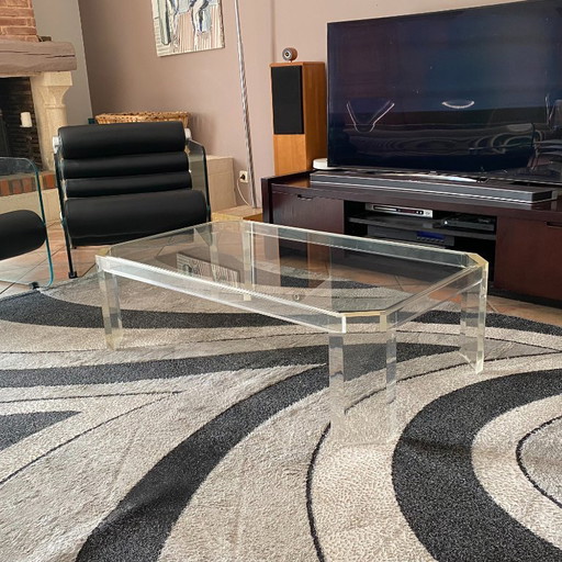 Athena Coffee Table By David Lange. 1970. 120x70. – salontafels, Glass, Plexiglass