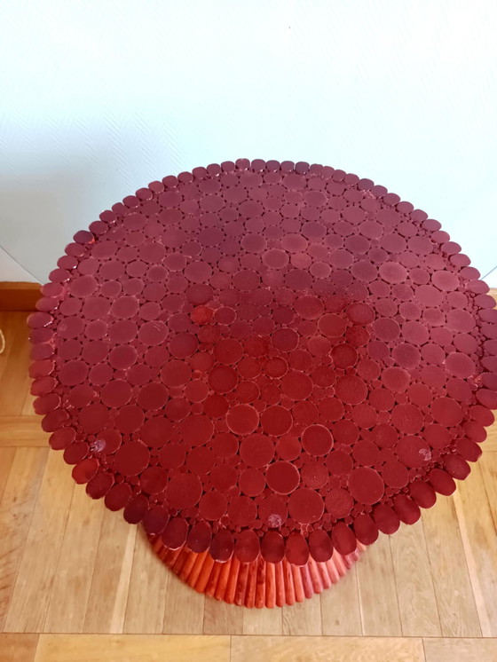 Image 1 of Maugrion for Roche Bobois, circa 1980 Table from the Le Rotin Prestige collection, wheat sheaf model.  Round table base