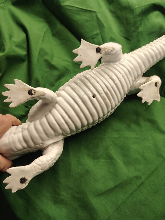 Image 1 of Rare "Caïman", rare matte white porcelain - Art Deco