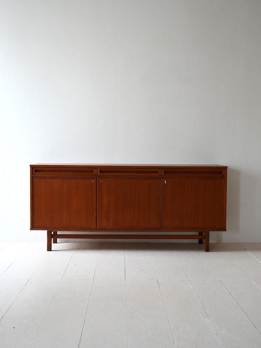 Scandinavian Teak Sideboard with Doors and Drawers, 1950s/60s