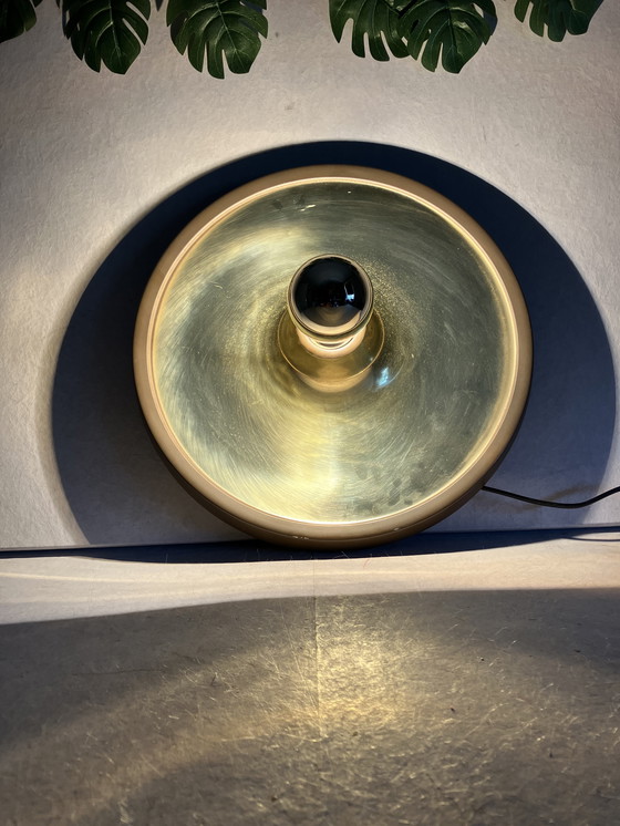 Image 1 of Vintage space age disc saucer wall lamp 1960s