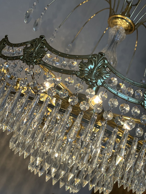 Image 1 of Sac à main vintage XL en cristal, lustre, pendentifs en cristal français