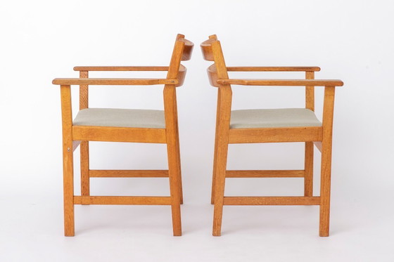 Image 1 of Set of 6 Kurt Østervig Oak Dining Chairs for KP Møbler, Danish Mid Century Chairs 1960s, Arm & Side Chairs