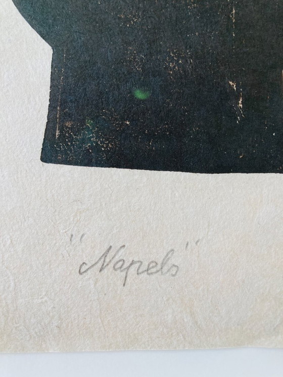 Image 1 of Klaas Gubbels - Xilografia - "Napoli" - vetro artistico
