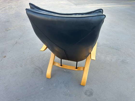 Image 1 of Poltrona/sedia relax Westnofa – versione in pelle nera di lusso