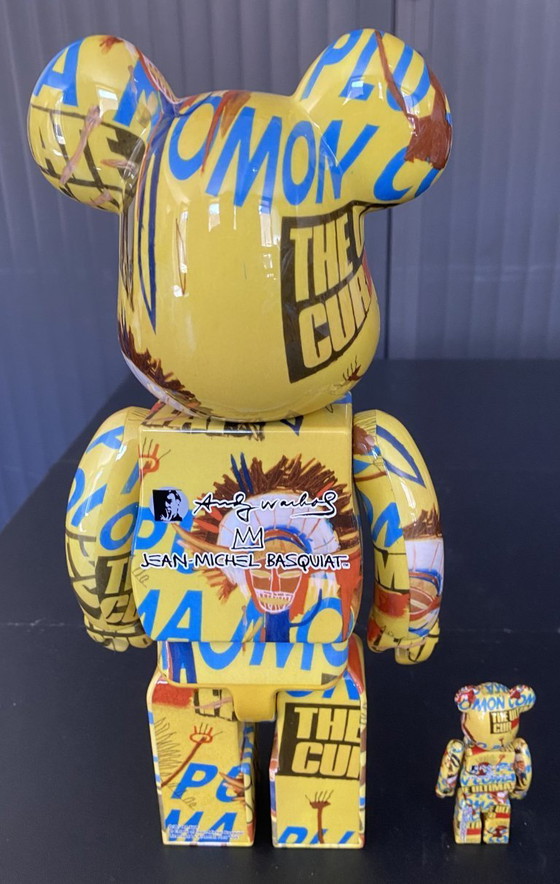 Image 1 of Bearbrick Andy Warhol x Jean Michel Basquiat N3 400% + 100% Medicom Spielzeug