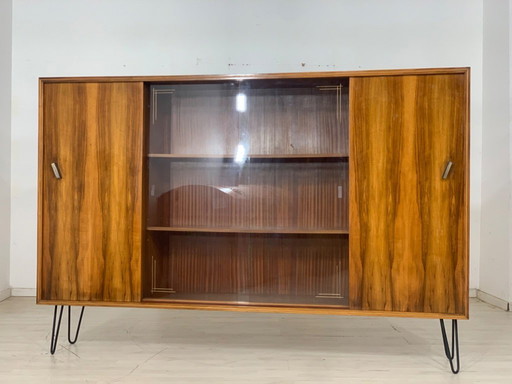 Mid Century Highboard Geschirrschrank Anrichte Küchenschrank Wohnzimmerschrank Holz Schrank Vintage