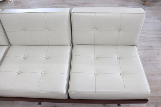 Image 1 of Sofás naranjas y blancos de Saporiti Italia, década de 1960, juego de 2